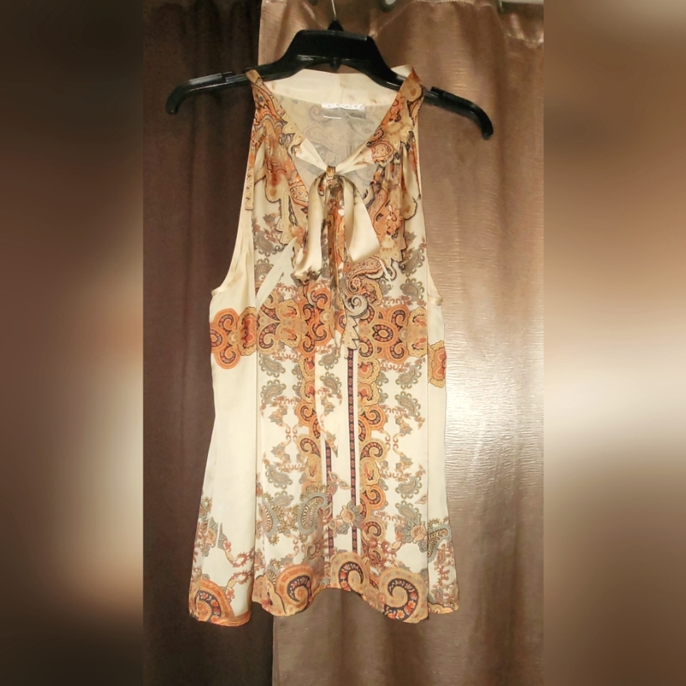 Cream Tie Front Blouse